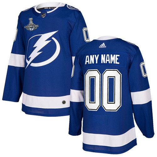 Men's Tampa Bay Lightning Active Player Custom 2021 Blue Stanley Cup Champions Stitched Jersey Men's Tampa Bay Lightning Active Player Custom 2021 Blue Stanley Cup Champions Stitched Jersey